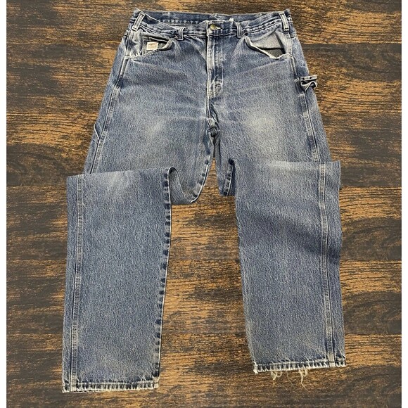 Vintage Pointer Jeans Mens 36x34 Work Heavy Cotton Denim Blue Made in USA - Picture 7 of 16